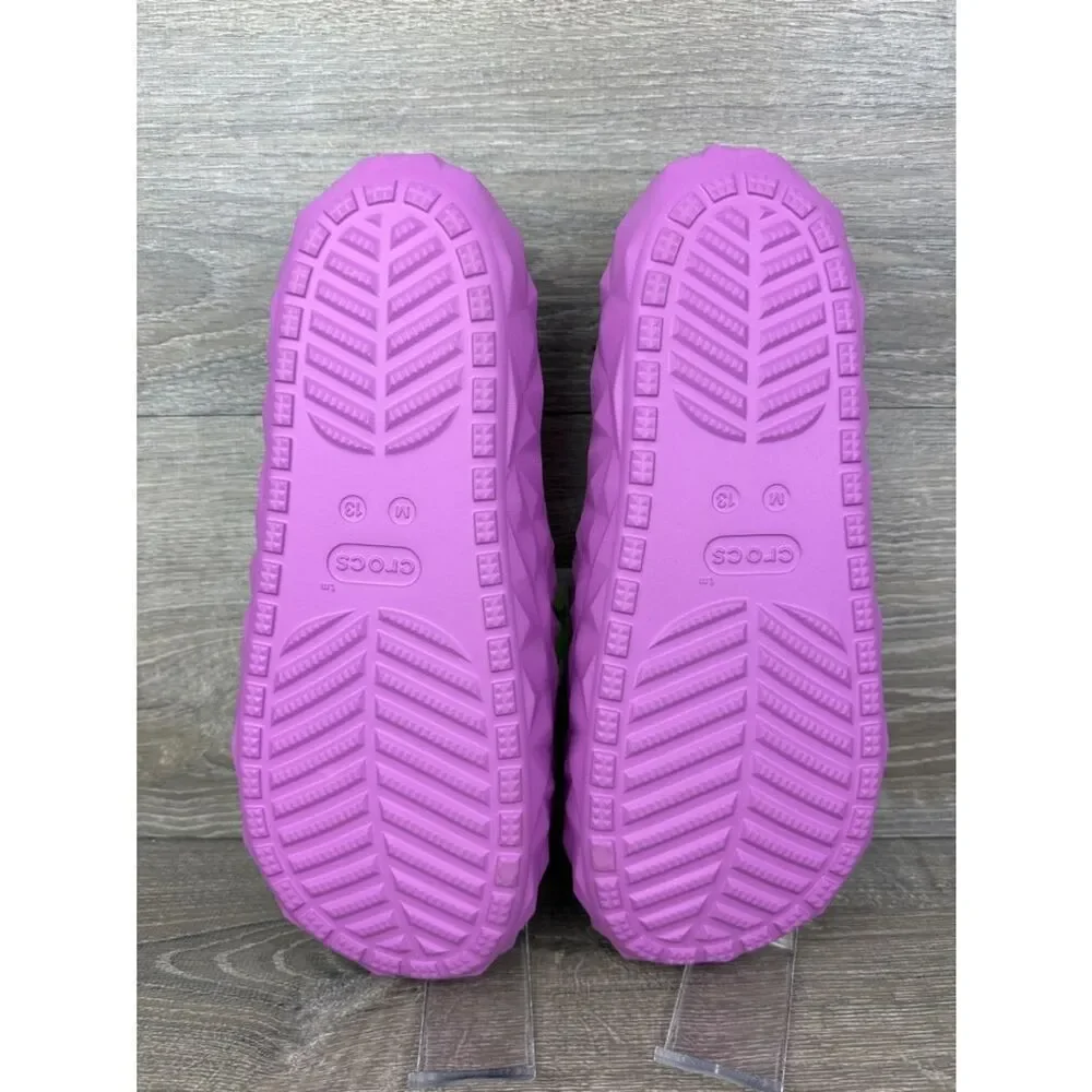 Crocs Classic Geometric Slide v2 Mens Sz 13 Slip On Lavender Purple Sandals NEW